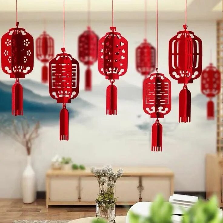 Китайский Новый Год Украшения Ткани COUPLET DIY Рождественские Украшения Для Дом
