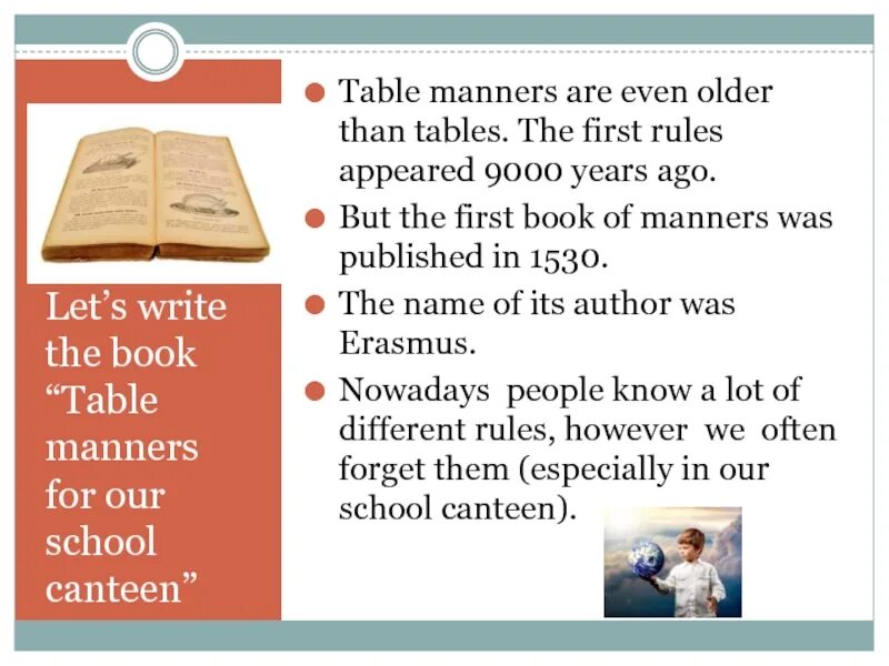The book is on the table перевод. Table manners презентация. school canteen перевод. rules of good table manners. school canteen text.