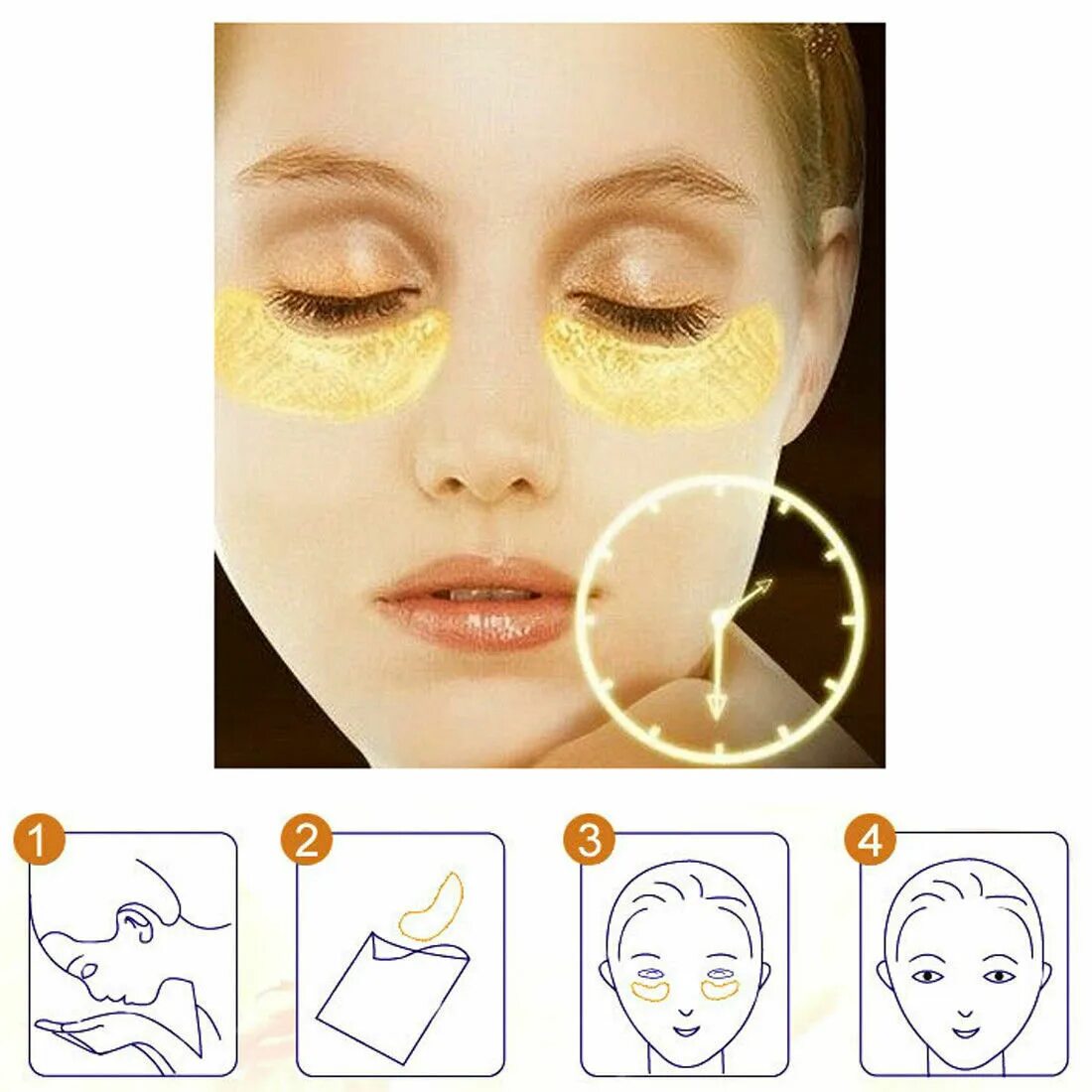 Как правильно надевать патчи. Патчи для глаз gold collagen eye gel mask. правильное нанесение патчей под глаза. накладки от морщин под глазами. схема нанесения патчей.