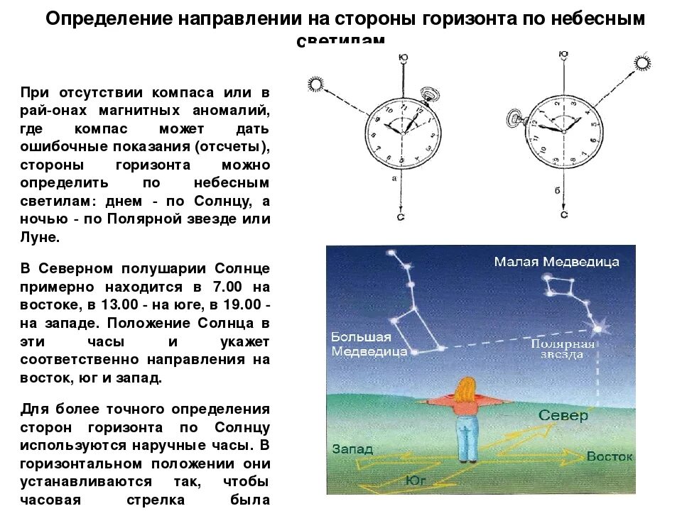 Как определить без часов. Определение сторон горизонта по солнцу. Определить стороны света по солнцу. Определит ъ Стронин света по сунцу. Как определить стороны горизонта по солнцу.