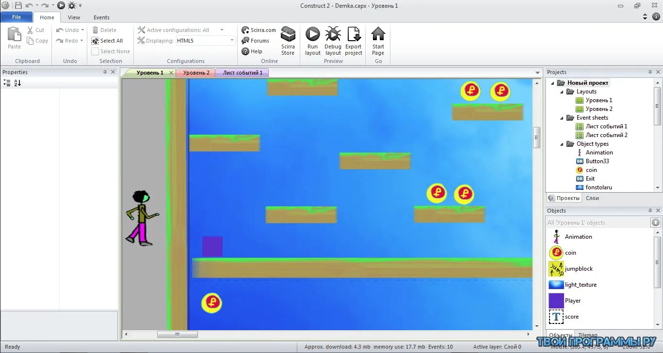 Construct на русском. Construct 2. программа construct 2. движок construct 2. игры на construct.