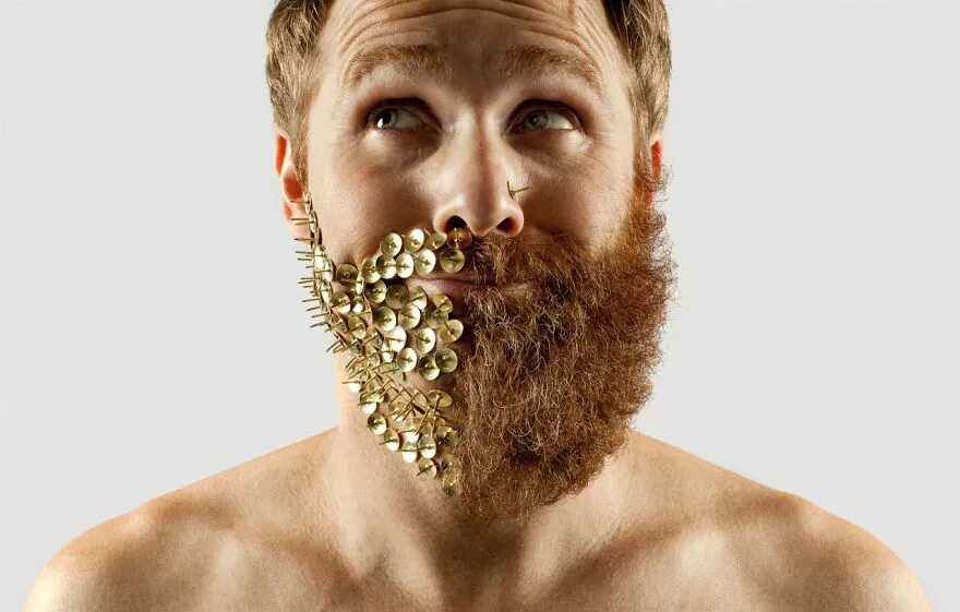 His beard is
