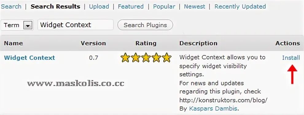 Widget context. Widget context