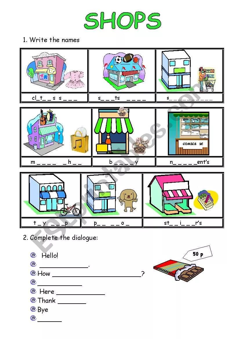 Complete the shopping dialogue. Английский тема shopping Worksheet. Shopping задания по английскому. Shops and shopping задания. Shops задания по английскому.