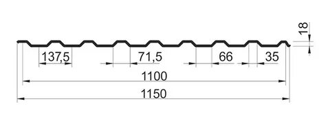 Ширина профлиста с20