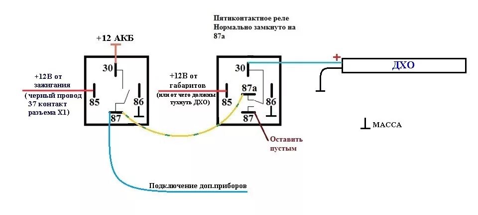 Авто реле 12в 5 контактов схема подключения. Автомобильное реле 5 контактное схема подключения. Подключить ДХО через реле 5 контактное. Реле автомобильное 12в 5 контактов схема подключения.