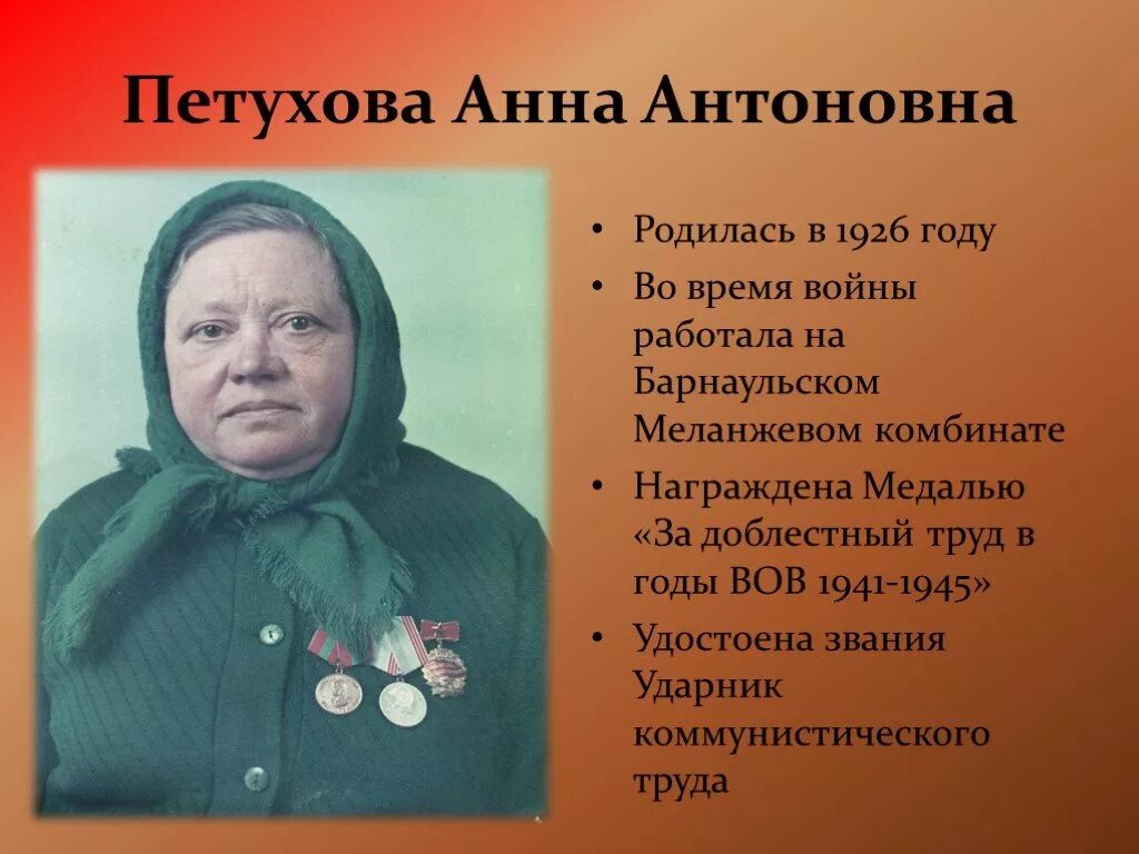 Герои советского союза оренбургской области в годы вов. Трудовой подвиг человека. Петухова анна антоновна 1926 года родилась. Люди герои труда. Елена мироновна чухнюк.