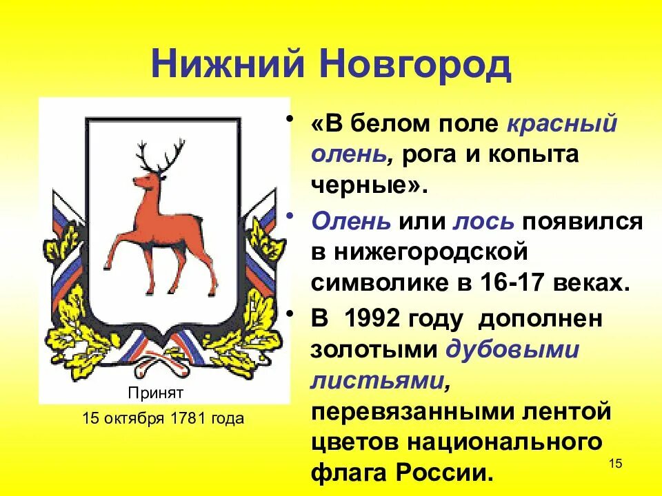 Как называется символ города. Герб нижнего новгорода описание. символ нижнего новгорода. герм нижний новгород. животные на гербах городов россии.