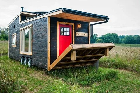 tiny house with drawbridge deck. 