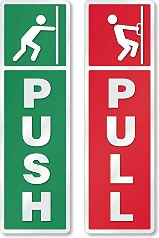 Push pull. Push and Pull. Знаки на дверь. Табличка на дверь. На себя от себя таблички