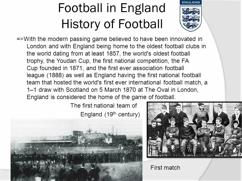 The national sport of england 7. Football in England топик. History of English Football. Буклет на тему футбол в Англии. История про футбол на английском языке.