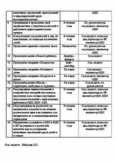 План работы с семьями стоящими на учете