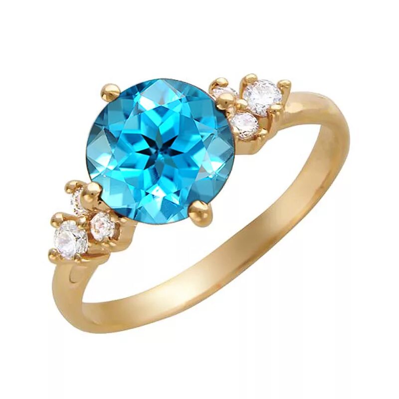 Золотое кольцо с топазом 585 пробы. Кольцо с топазом бриолет. Кольцо с топазом и фианитами. 585 Кольцо с синим Филнит.