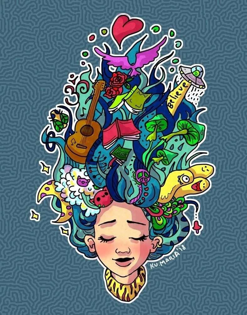 Мысли рисовать. Мысли в голове. Куча идей в голове. Идея в голове арты. Мысли в голове арт.