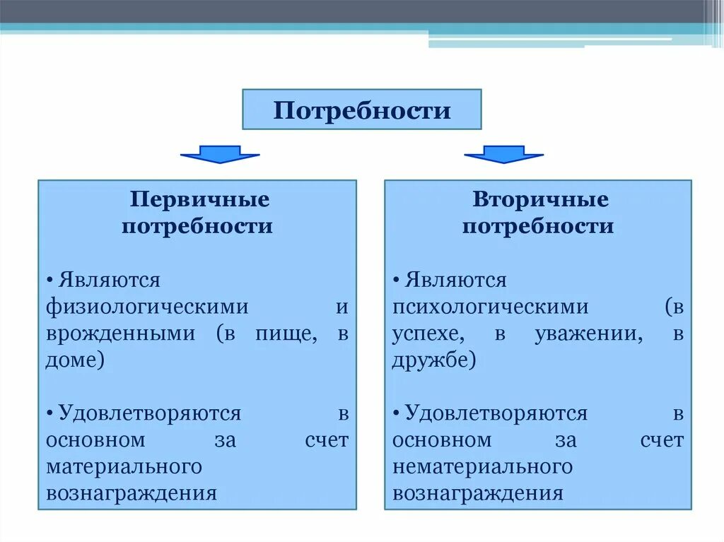 Первичной является потребность