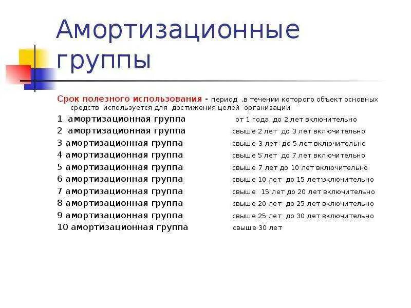 Классификационные группы основных. Амортизационные группы. Срок полезного использования. Срок полезного использования основных средств. Срок полезного использования по группам.