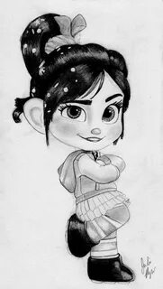 Vanellope von Schweetz (Graphite Drawing) by julesrizz Disney Duvar Kağıdı,...