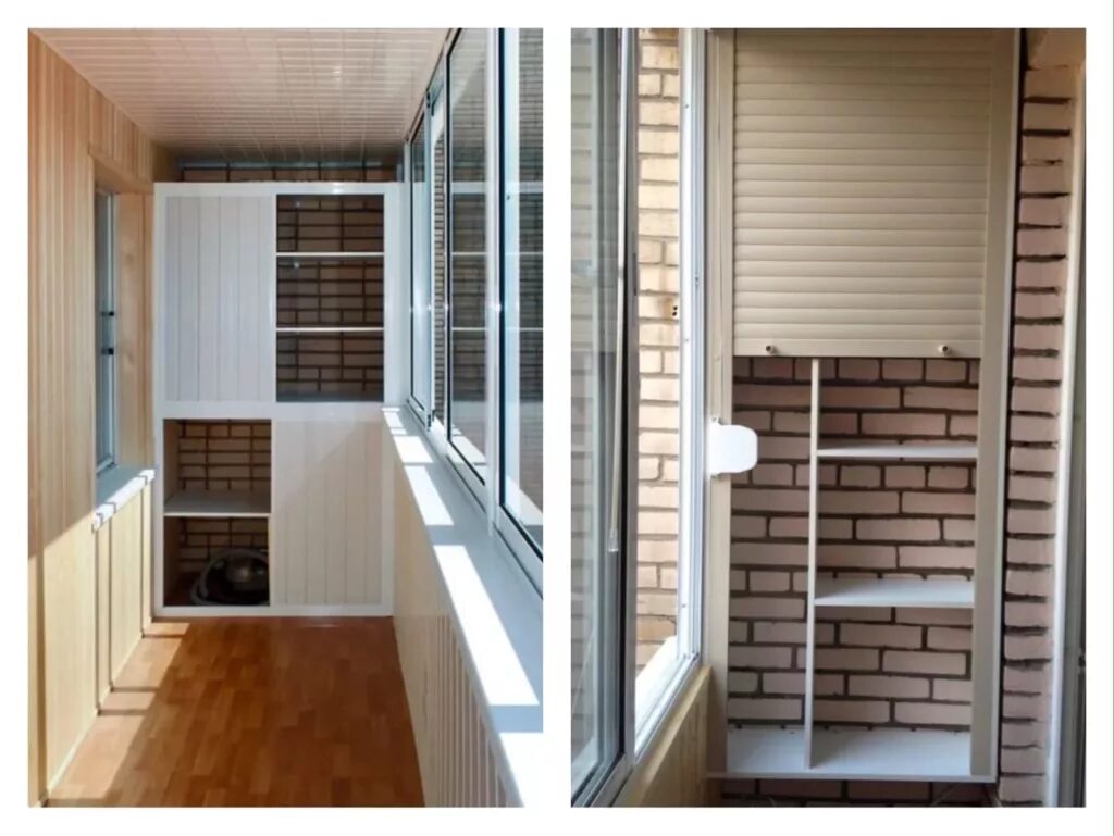 отделка балкона шкаф