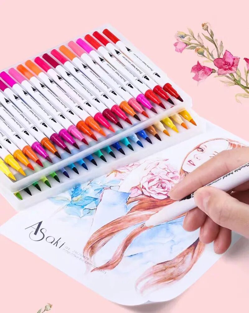 акварельные фломастеры валберис. акварельные маркеры. акварельные маркеры. акварель и фломастеры. маркеры акварельные marker aibao.