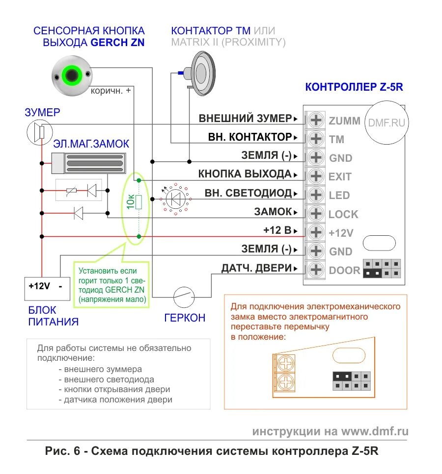 Считыватели Matrix. Подключение к контроллеру Z5-R.