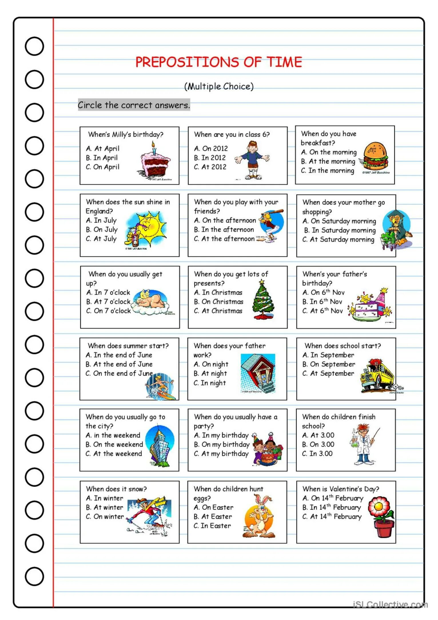 Birthday предлог. Предлоги at in on в английском языке Worksheets. Предлоги времени в английском упражнения. Предлоги at in on Worksheets. Prepositions of time в английском языке.