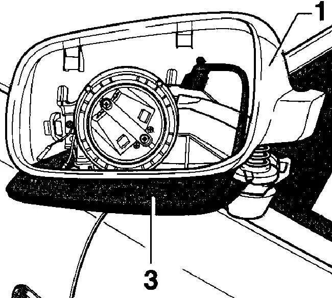 Разобрать пассат б6. Боковое зеркало Passat b6 схема.