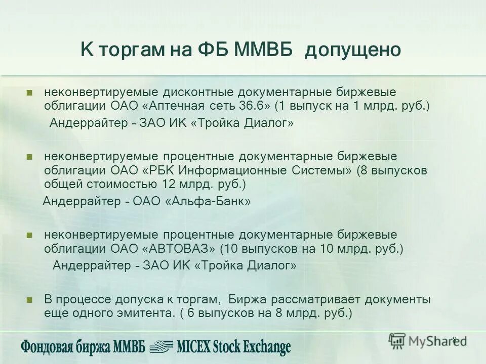 Работа биржи ммвб