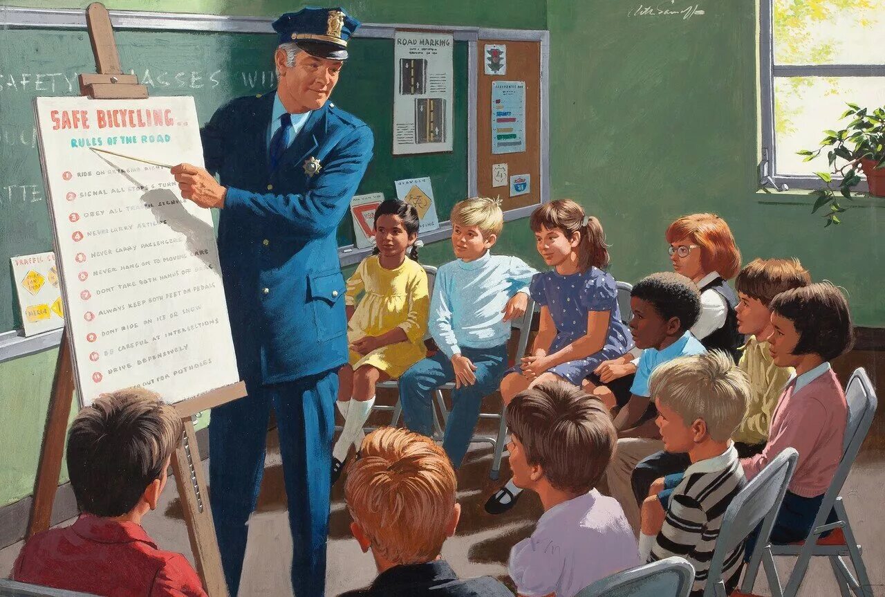 Картина правил. Художник Артур Сарнофф дети. Arthur Sarnoff полиция. Артур Сарнофф правила дорожного движения. Картина для правил.
