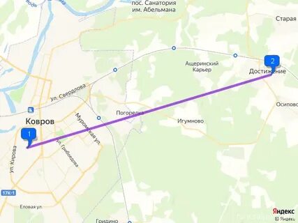 Карта до коврова