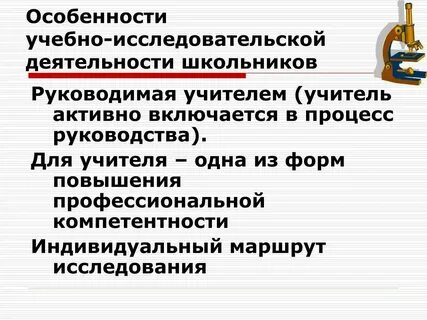 Особенности школьного проекта