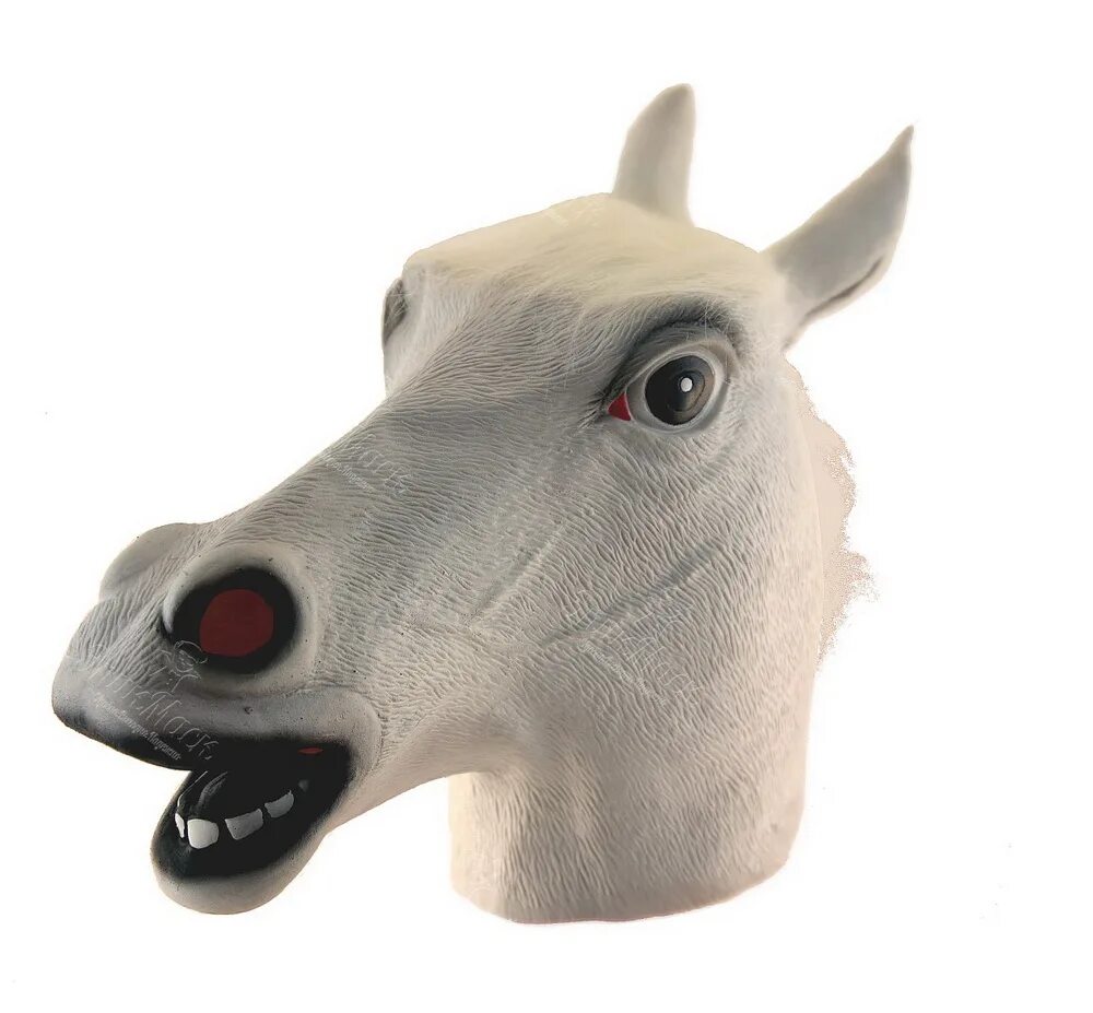 Маска "конь". Маска белого коня. Лошадиная голова. Резиновая маска лошади. Маска "конь".