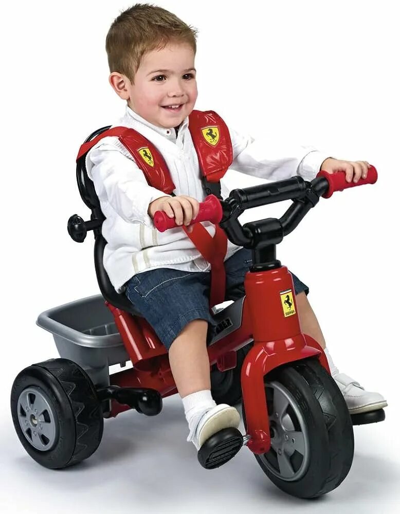 Какой велосипед купить ребенку 8 лет. Трехколесный велосипед Феррари. Детский велосипед Феррари трехколесный. Scuderia Ferrari детский велосипед. Велосипед детский трехколесный с ручкой Феррари.