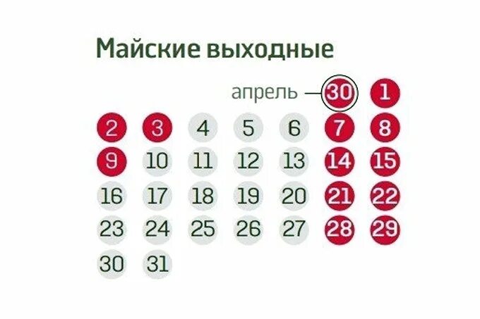 5 апреля по 3 мая. 4 Дня выходных. С 30 апреля по 3 мая. 30 Апреля выходной. С 30 по 3 мая майские.