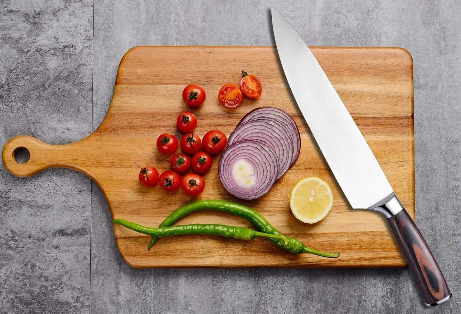 Нож Chef Knife. Carving Knife кухонный нож. Разделочная доска. Разделочная доска с ножом