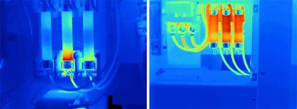 Нагрев контактных соединений. Тепловизионное испытания аппаратов электро. Тепловизионный контроль контактных соединений. Тепловизионное обследование электрооборудования. Исследование тепловизором электрощита.
