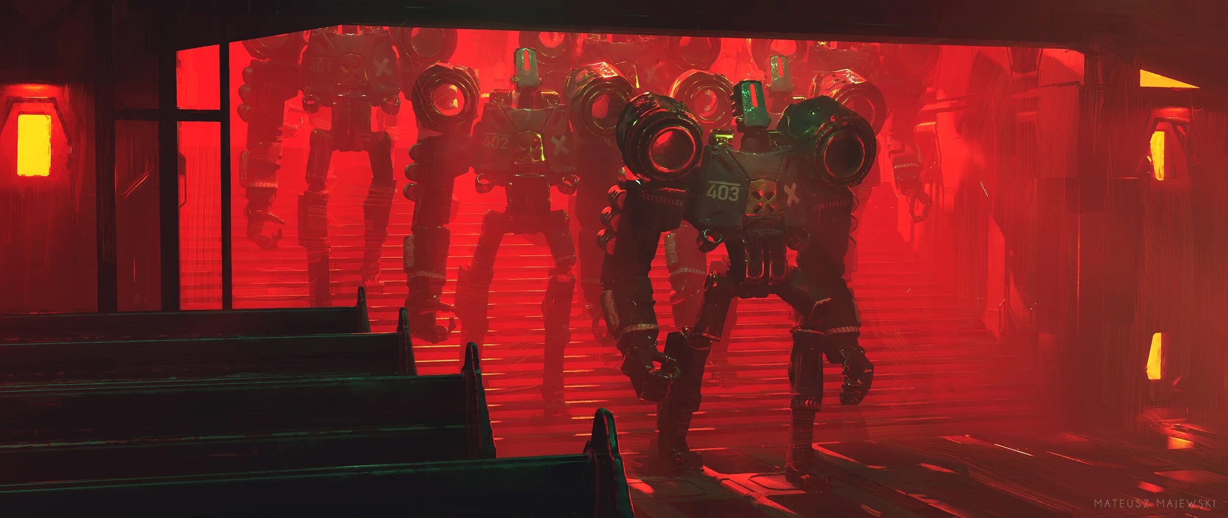 Роботы (мейргрид скотт). The darkest odyssey фильм 2021. Робот киберпанк. Ангар роботов арт. Робот.