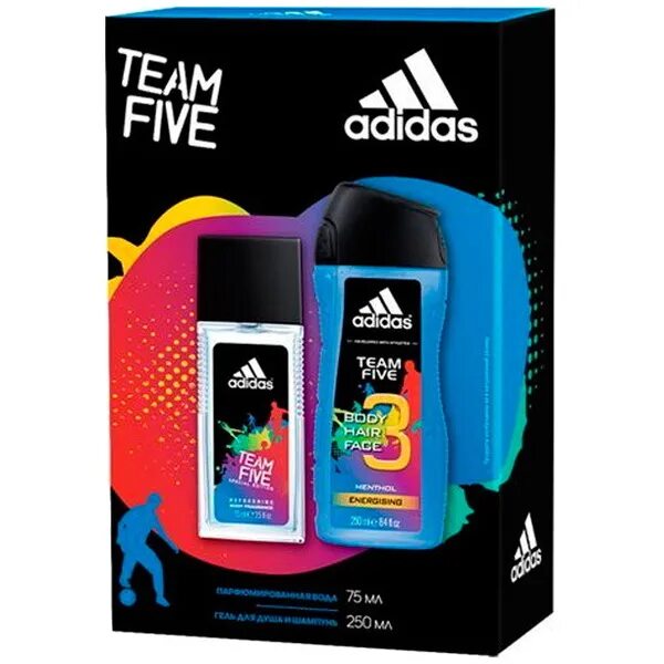 Набор гель для душа мужской. Adidas гель для душа Team Five 2в1 мужской 250 мл. Набор гель для душа и шампунь для мужчин адидас. Адидас мужские наборы шампунь гель. Наборы гель для душа и шампунь адидас.