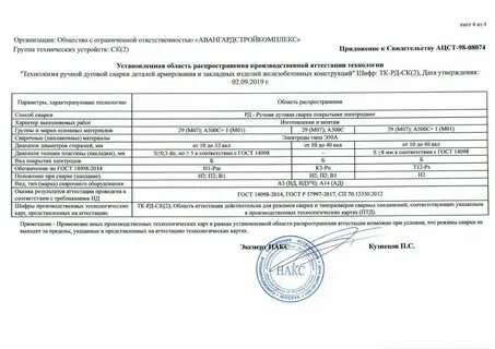 Область распространения аттестации сварщиков