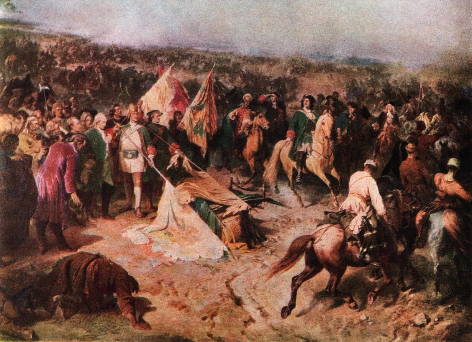 После полтавской битвы. Полтавская битва картина Коцебу.