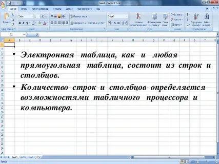 Сколько столбцов в электронной таблице