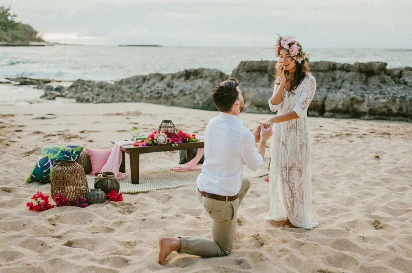 Незабываемое предложение. Свадьба на пляже. Свадьба на берегу моря. Свадьба в пляжном стиле. Свадьба в романтическом стиле.