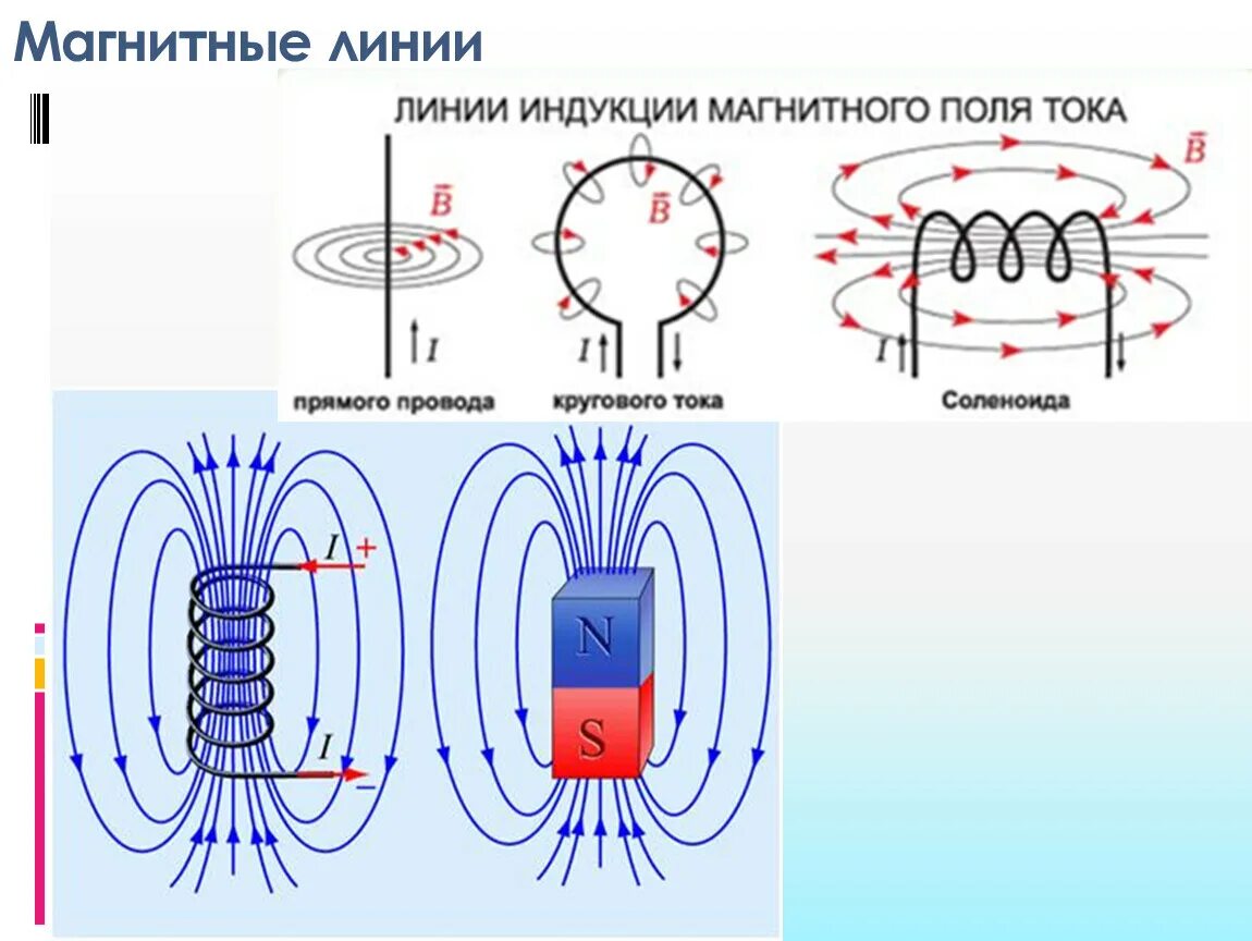 Виды линий магнитной индукции. Линии магнитной индукции прямого проводника. Магнитное поле. Магнитная индукция. Силовые линии магнитного поля.. Картина силовых линий индукции магнитного поля. Линии индукции магнитного поля прямого проводника с током.
