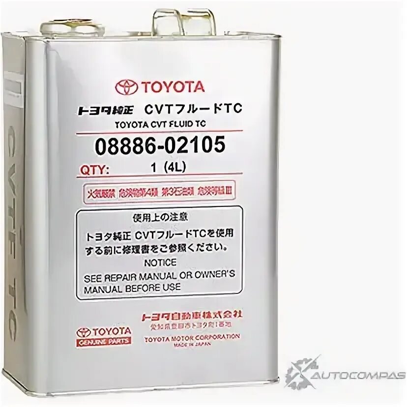 Масло трансмиссионное для вариатора. CVT Fluid TC 08886-02105. Масло трансмиссионное Toyota CVT для вариаторов Fluid TC 08886-02105 4л. Масло вариатора Toyota CVT Fluid TC 4. Тойота CVT Fluid TC артикул.