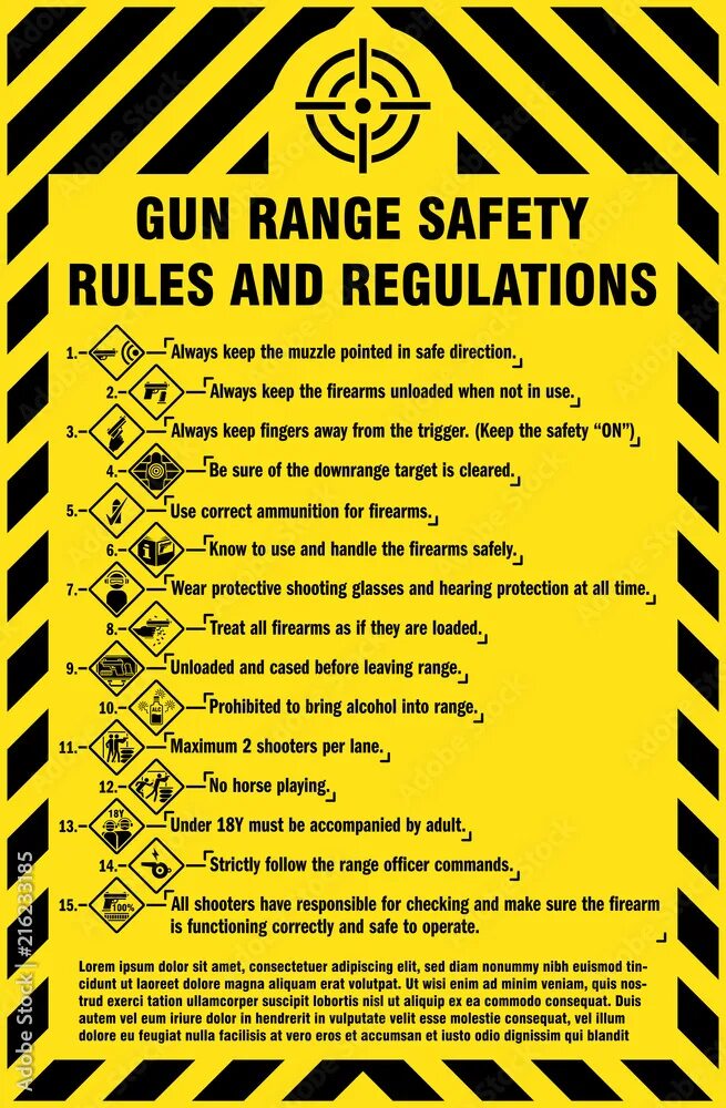 Range safety. Gun safety rules. safety regulations. 10 fire safety rules. safety rules in blasting operations.