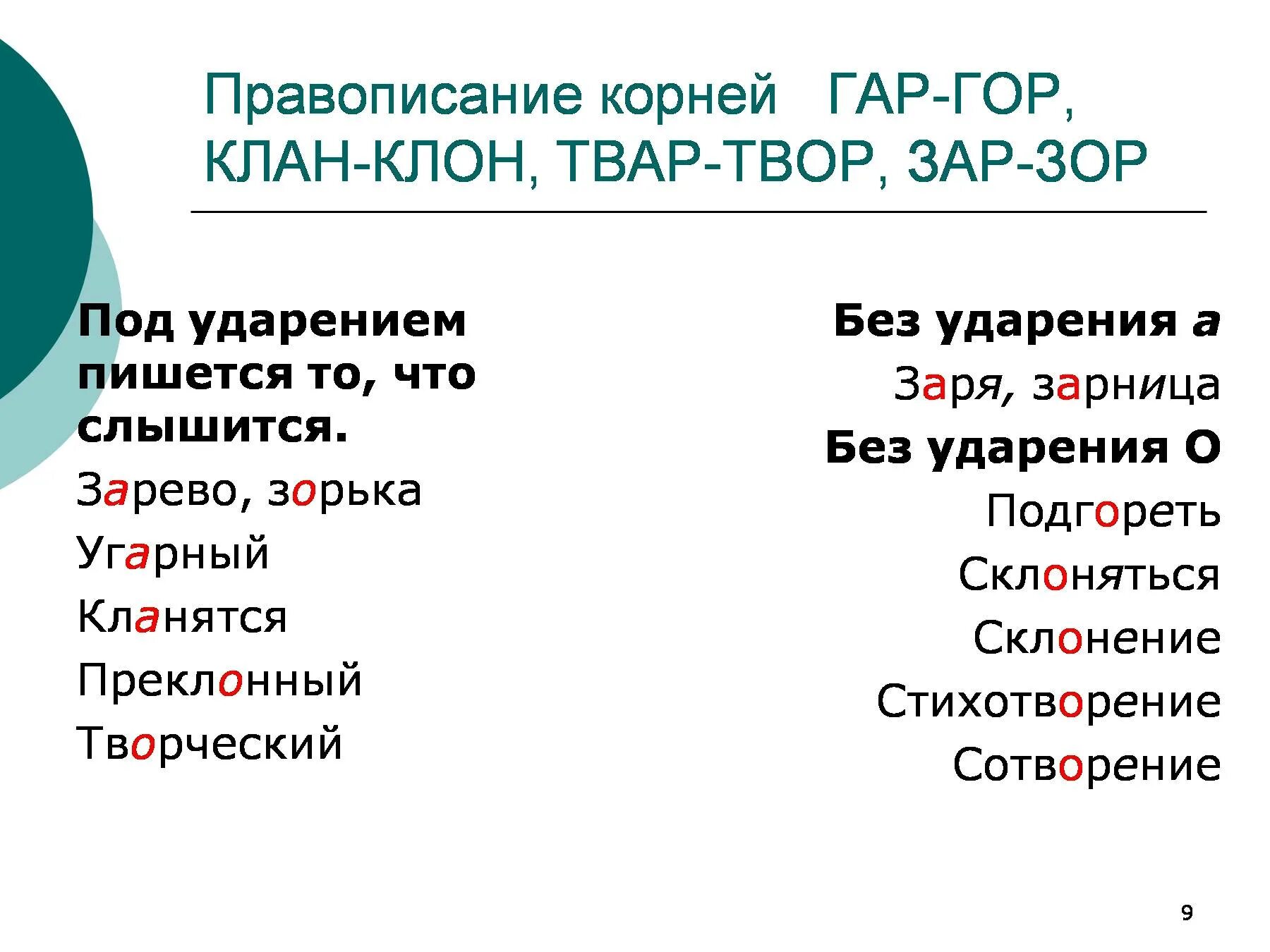 Правописание гласной в корнях клон клан. Правописание чередующиеся корни гар гор. Чередование гласных в корнях клан клон. Чередующиеся гласные в корне гар гор.