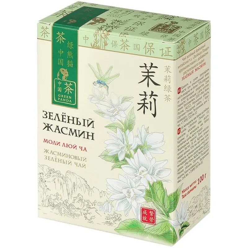 Зеленый чай с жасмином купить. Чай зелёный китайский Грин Панда. Зеленый чай с жасмином 100г. Чай зеленая Панда 100 грамм. Китайский зеленый чай с жасмином.
