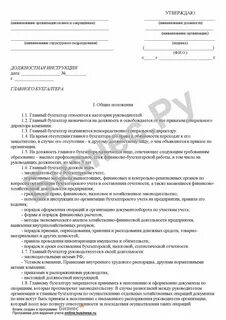 Должностная инструкция директора главного бухгалтера
