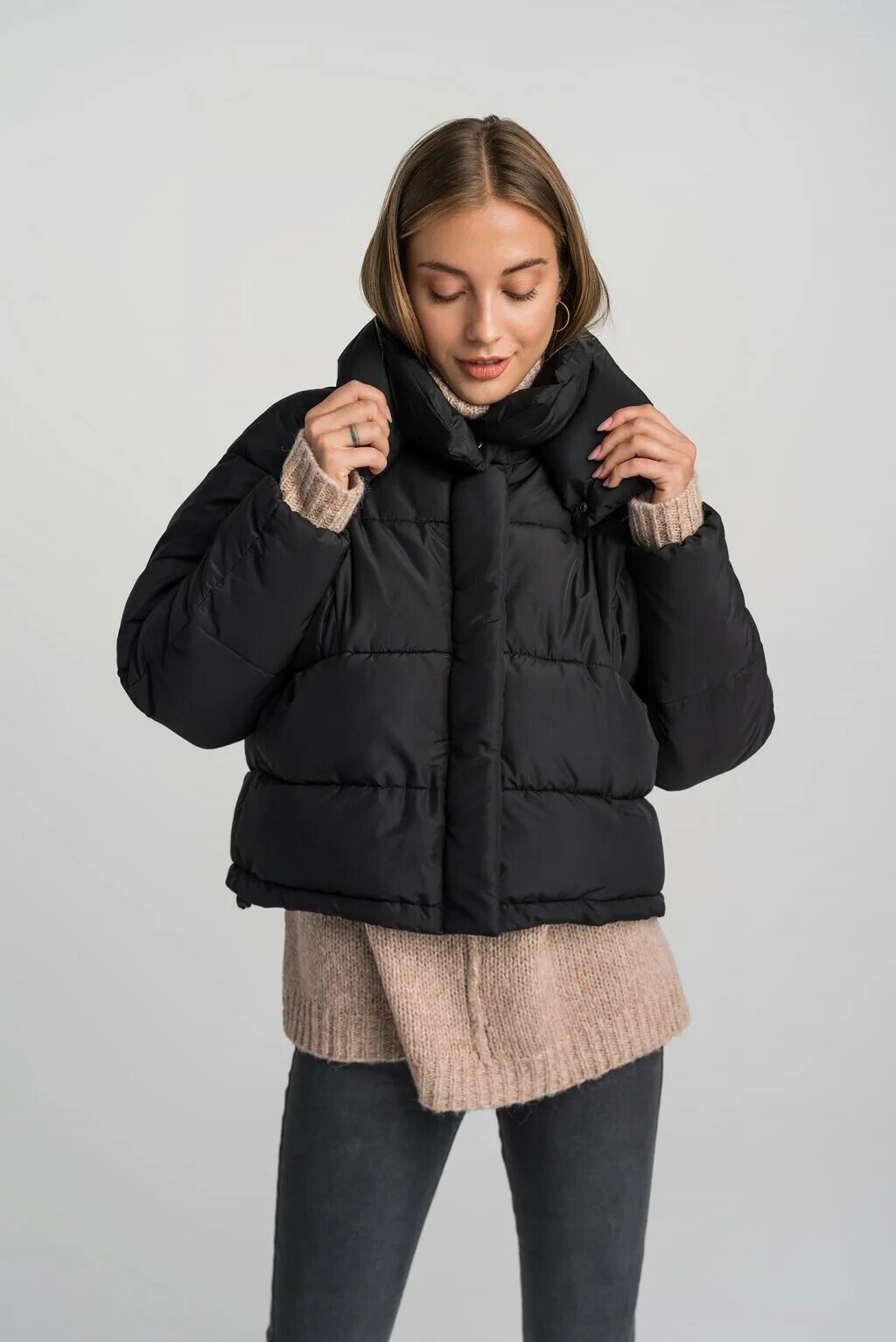 куртка missguided черная зимняя. куртка бифри черная. парка river island женская куртка. куртка дутая укороченная. куртка укорочённая.