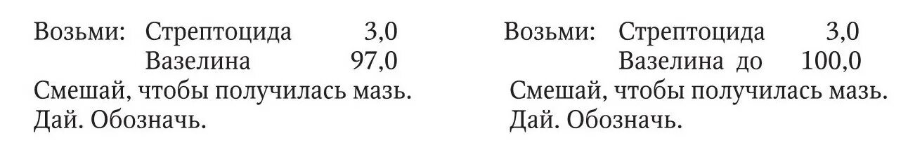 Смешай чтобы получилась мазь. Возьми мазь цинковую 10. мазь стрептоцида 1,0 вазелин 10. возьми стрептоцида.