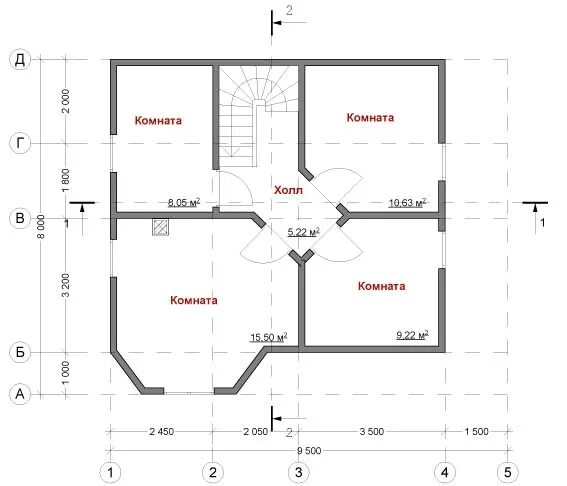 Каркасный дом - EX 025 - проект каркасного дома (1 + мансардный этаж этажа) в Са